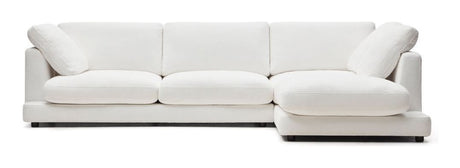 Gala 4-pers. sofa m. chaiselong i højre side, Hvid Chenillestof - Unoliving.com