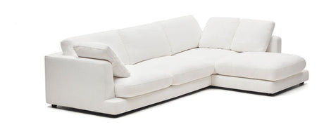 Gala 4-pers. sofa m. chaiselong i højre side, Hvid Chenillestof - Unoliving.com