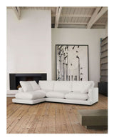 Gala 4-pers. sofa m. chaiselong i venstre side, Hvid Chenillestof - Unoliving.com