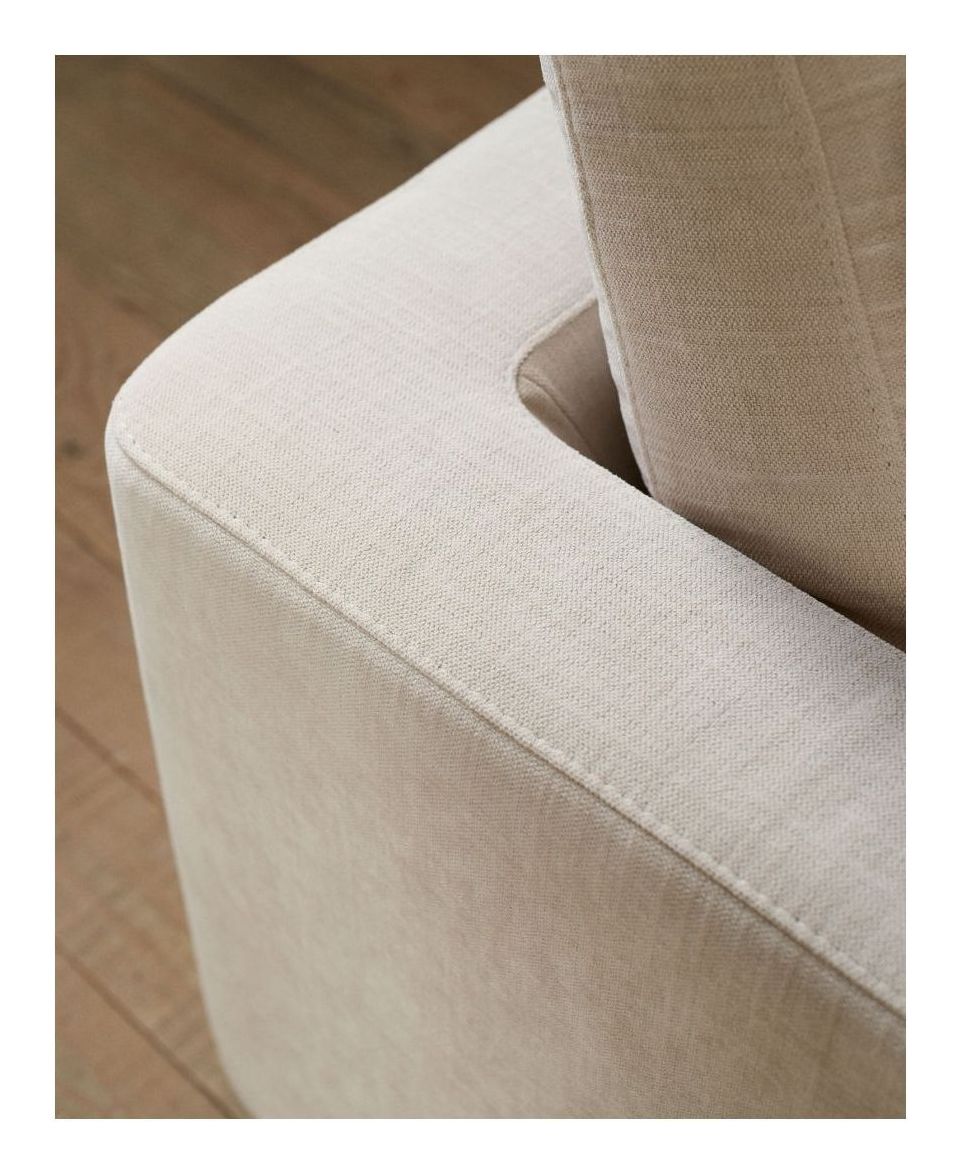 Gala 6-pers. sofa, Beige Chenillestof - Unoliving.com