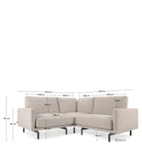 Galene 2-pers. Hjørnesofa, 270x207, Beige chenille