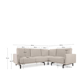 Galene 3-pers. Hjørnesofa, 267x207, Beige chenille - Unoliving.com