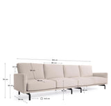 Galene 4-pers. Sofa, B334, Beige chenille - Unoliving.com