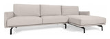 Galene 4-pers sofa m. højre chaiselong - Beige - Unoliving.com