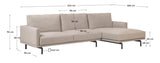 Galene 4-pers sofa m. højre chaiselong - Beige - Unoliving.com