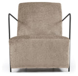 Gamer Loungestol, Beige chenille/Sort metal - Unoliving.com