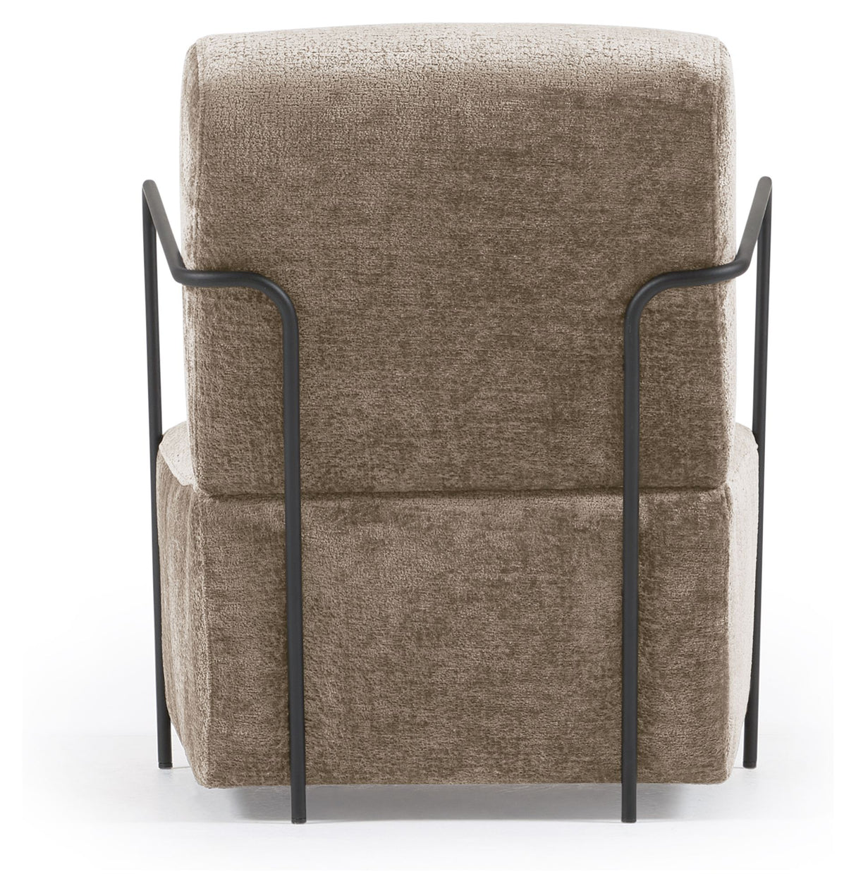 Gamer Loungestol, Beige chenille/Sort metal - Unoliving.com