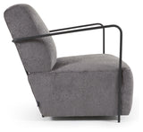 Gamer Loungestol, Grå chenille/Sort metal - Unoliving.com