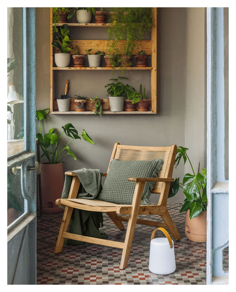 Geralda Loungestol, Akacie/Polyrattan flet - Unoliving.com