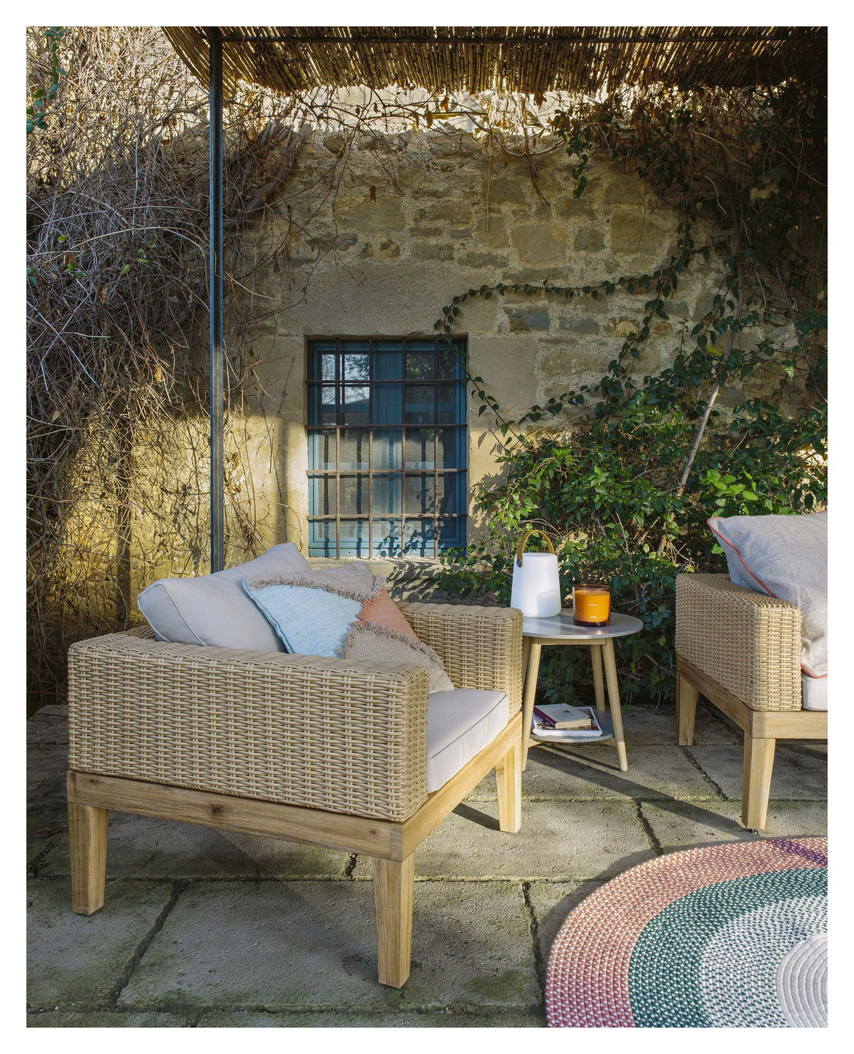 Giana Loungestol Akacie/Polyrattan - Unoliving.com