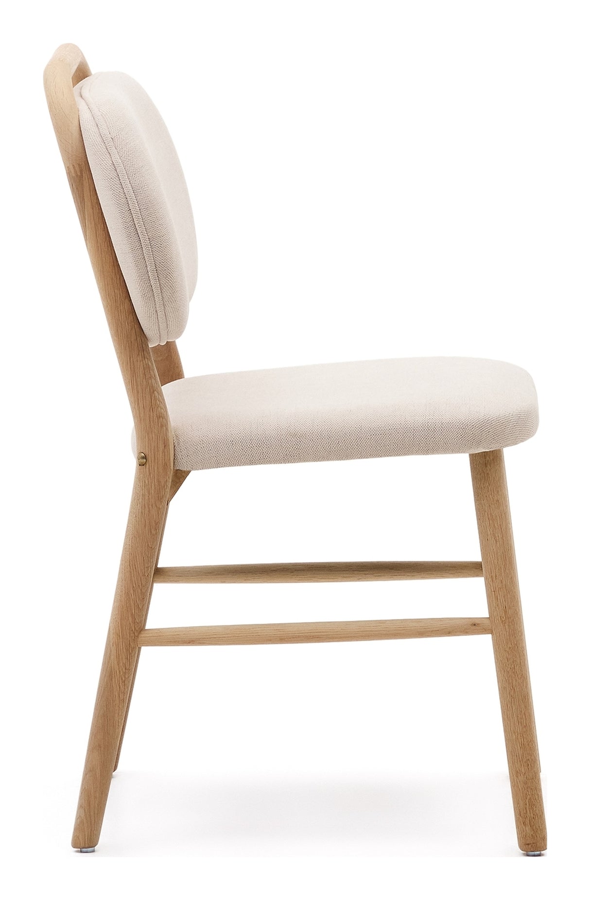 Helda Spisebordsstol, Beige Chenille og Massivt Egetræ - Unoliving.com