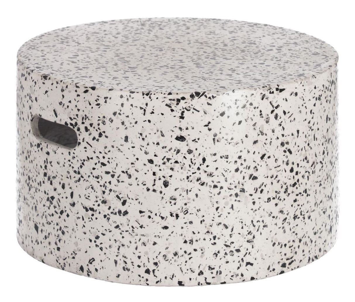 Jenell Loungebord Hvid Terrazzo-look, Ø52 - Unoliving.com