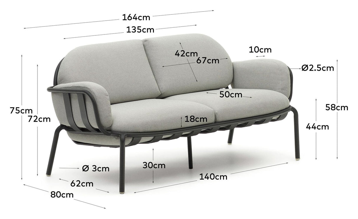 Joncols 2-pers. Loungesofa, Lysegrå - Unoliving.com