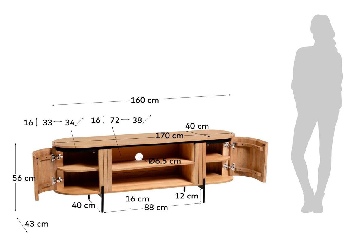 Licia TV-bord 160x55 - Lys Træ