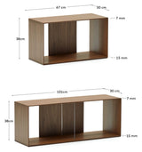 Litto Reolsæt af 4 stk. moduler, Valnøddefinér, 168x76 - Unoliving.com