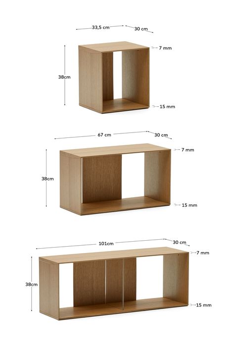 Litto Reolsæt af 6 stk. moduler, Egefinér, 101x152 - Unoliving.com