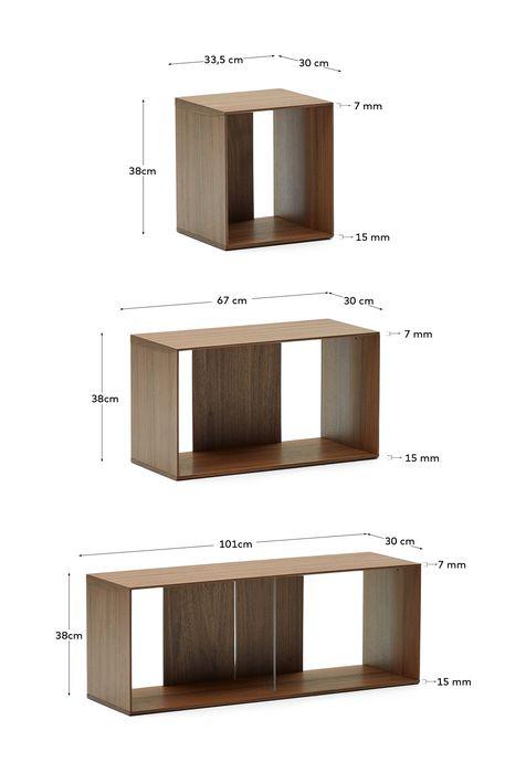 Litto Reolsæt af 6 stk. moduler, Valnøddefinér, 101x152 - Unoliving.com