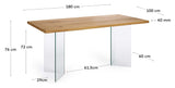 Lotty Spisebord m. glasben, 180x100 - Unoliving.com