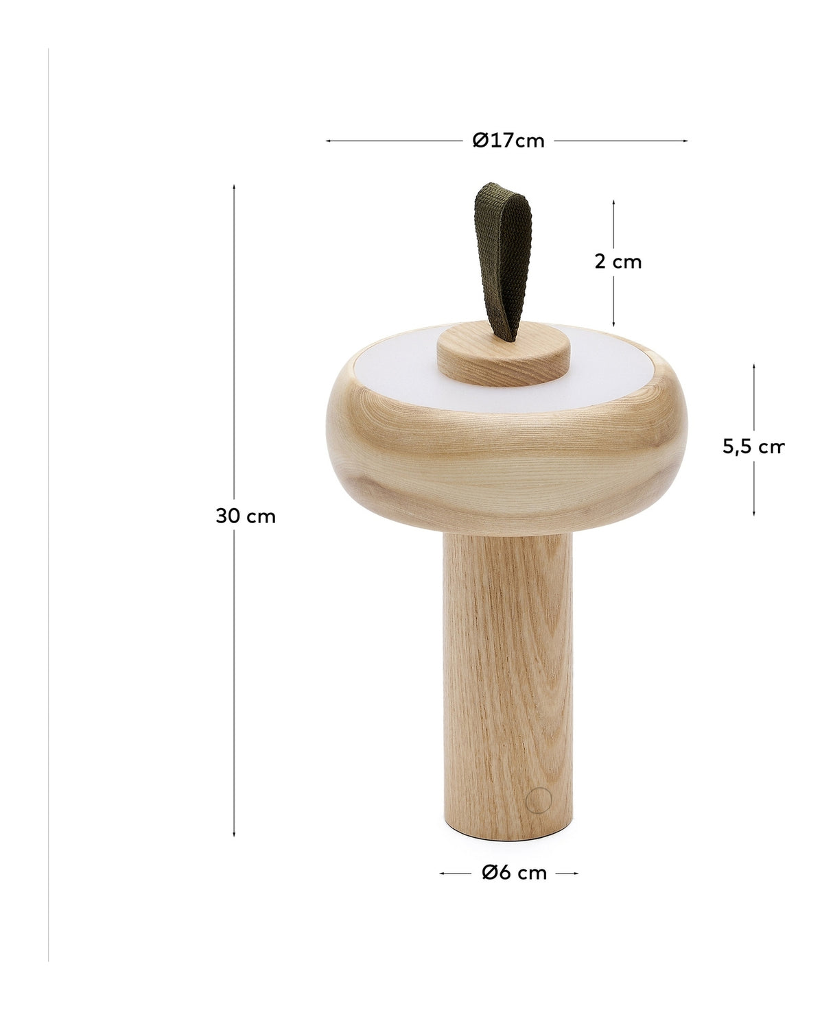 Luba Transportabel bordlampe, Massivt Ask