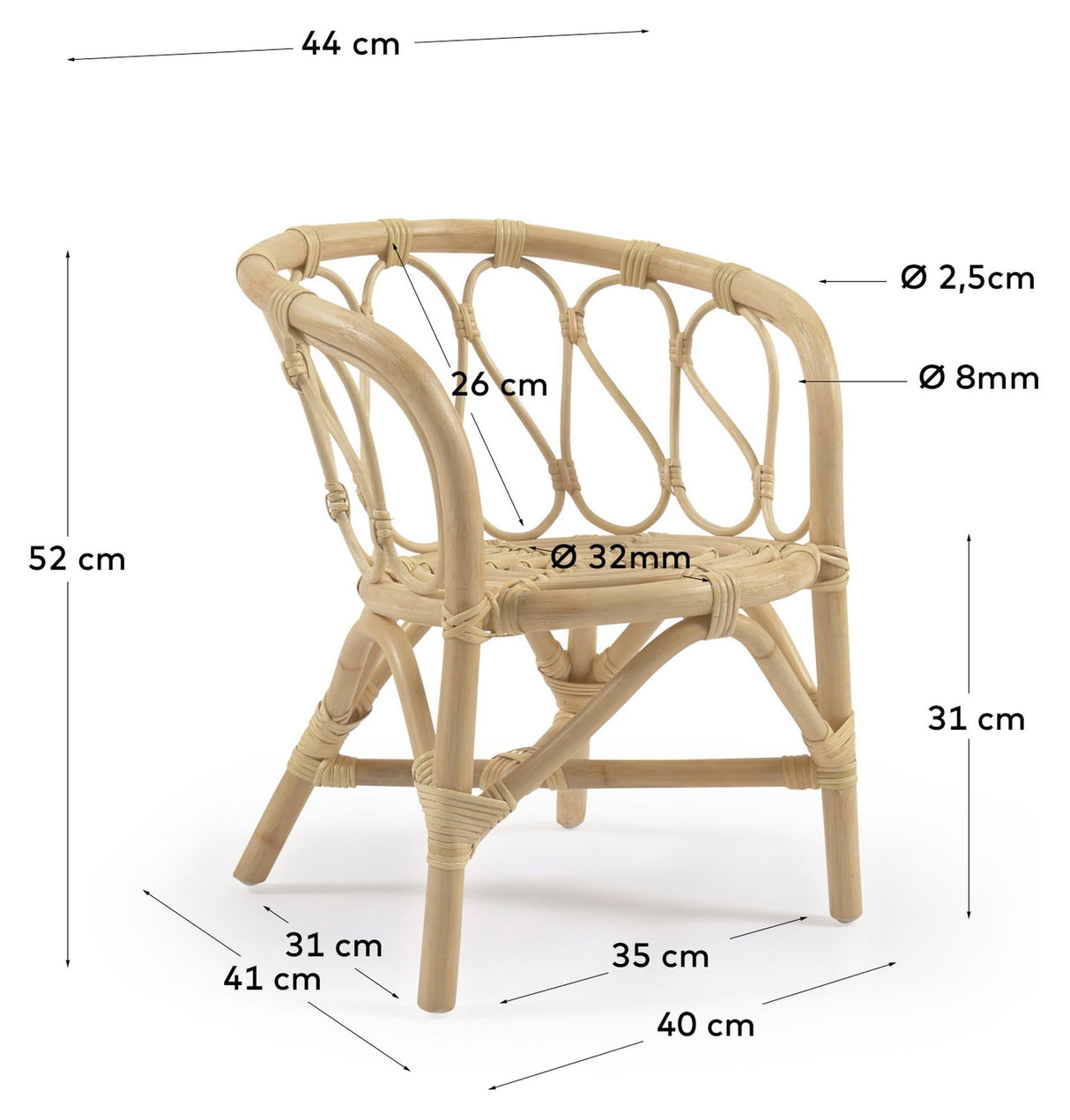 Lumila Børnestol i Rattan - Unoliving.com