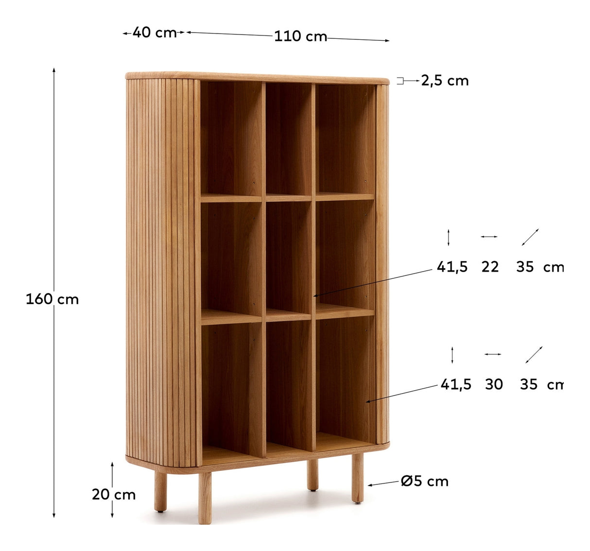 Mailen Høj Skænk m. 2 låger, Askefinér/Naturlig finish, 110x140 - Unoliving.com