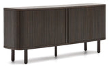 Mailen Skænk m. 2 låger, Askefiner/Mørk finish, 180x75 - Unoliving.com