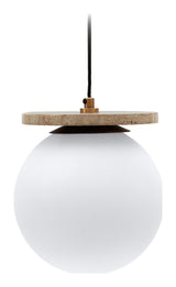 Malachi Loftslampe m. glasskærm, Travertinsten top - Unoliving.com