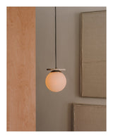 Malachi Loftslampe m. glasskærm, Travertinsten top - Unoliving.com