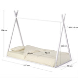 Maralis Teepee Børneseng, 90x190 cm, Hvid - Unoliving.com