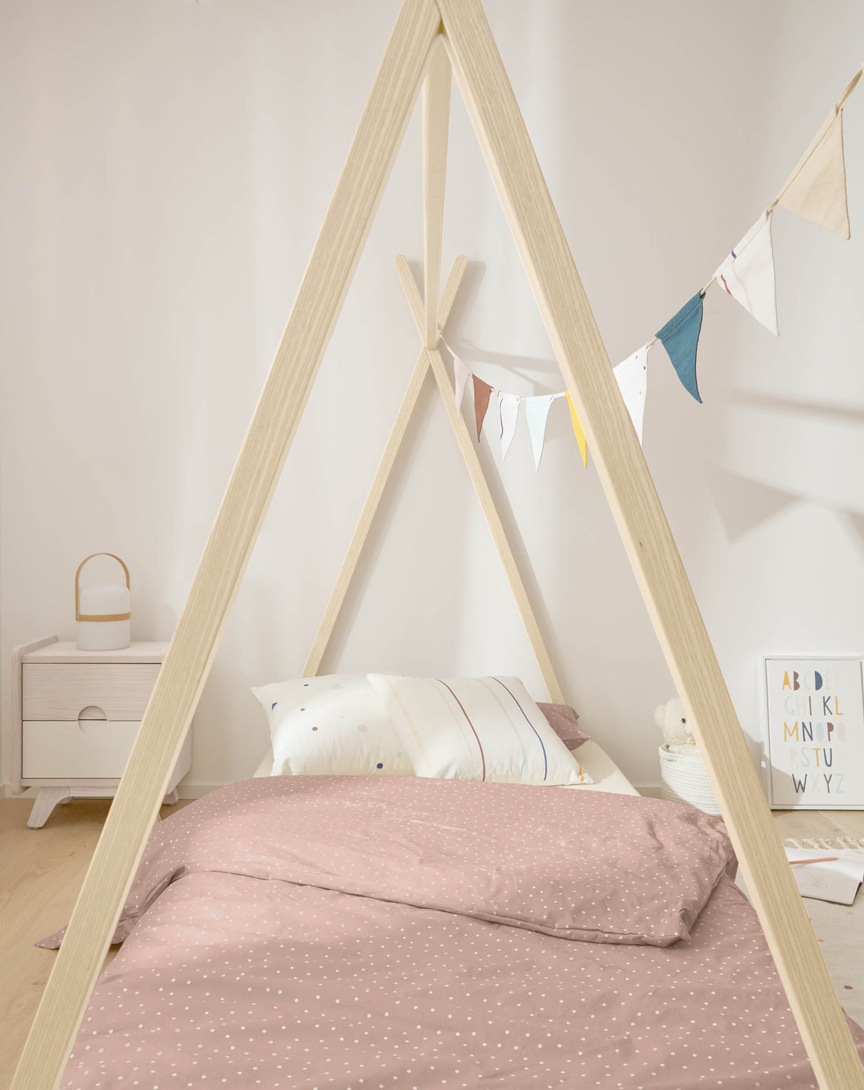 Maralis Teepee Børneseng, 90x190 cm, Natur - Unoliving.com