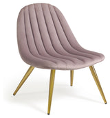 Marlene Loungestol - Pink Velour/Stålben m. guld finish - Unoliving.com