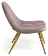 Marlene Loungestol - Pink Velour/Stålben m. guld finish - Unoliving.com