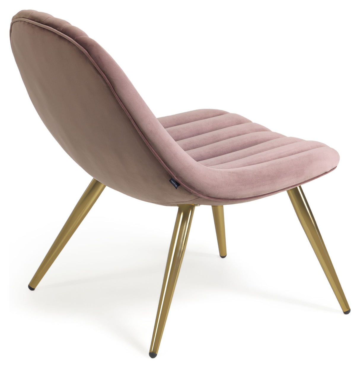 Marlene Loungestol - Pink Velour/Stålben m. guld finish - Unoliving.com