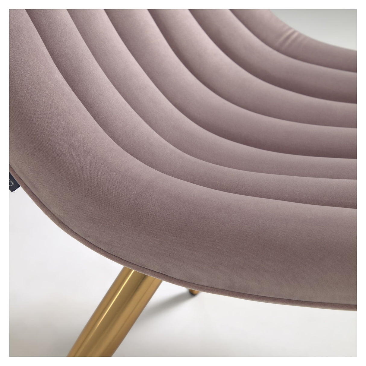 Marlene Loungestol - Pink Velour/Stålben m. guld finish - Unoliving.com