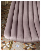 Marlene Loungestol - Pink Velour/Stålben m. guld finish - Unoliving.com