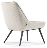 Marline Loungestol, Hvid lammeskinds-look/Sort metal - Unoliving.com