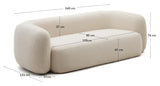 Martina 3-pers. Sofa, Off-White Shearling, B:240 - Unoliving.com