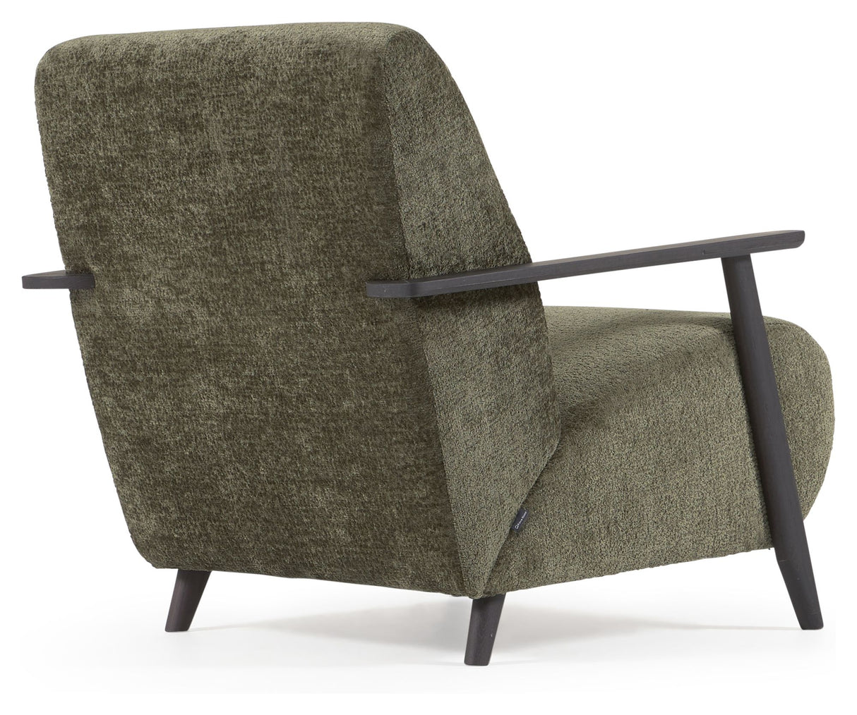 Meghan Loungestol, Grøn chenille/Træben wenge finish - Unoliving.com