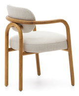 Melqui Beige Spisebordsstol, Massivt Egetræ - Unoliving.com