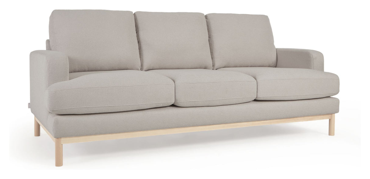 Mihaela 3-pers. Sofa, Grå fleece - Unoliving.com