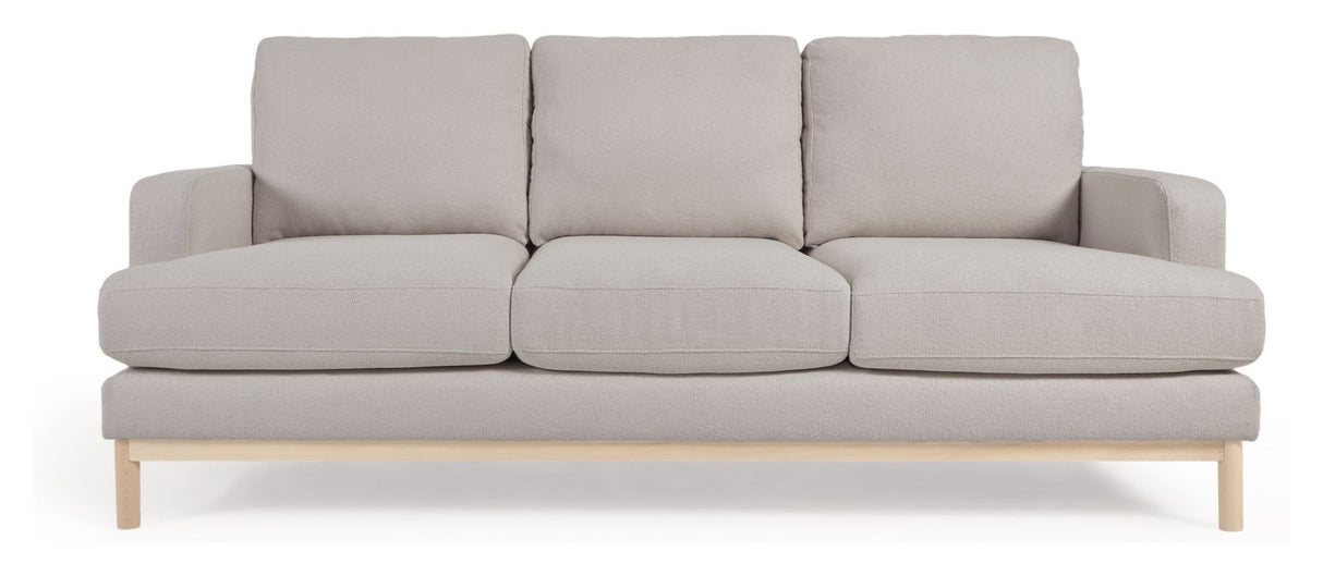 Mihaela 3-pers. Sofa, Grå fleece - Unoliving.com