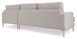 Mihaela 3-pers. Sofa m. højrevendt chaiselong, Grå fleece - Unoliving.com