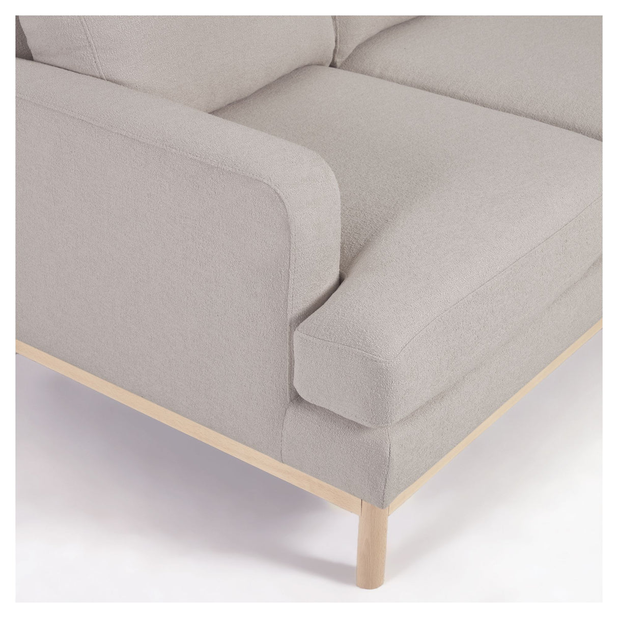 Mihaela 3-pers. Sofa m. højrevendt chaiselong, Grå fleece - Unoliving.com