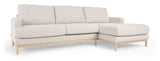 Mihaela 3-pers. Sofa m. højrevendt chaiselong, Hvid fleece - Unoliving.com