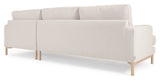 Mihaela 3-pers. Sofa m. højrevendt chaiselong, Hvid fleece - Unoliving.com