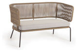 Nadin Loungesofa, Beige reb/Galvaniseret stålben