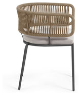 Nadin Loungestol m. beige reb, Galvaniseret stålben - Unoliving.com