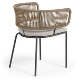 Nadin Loungestol m. beige reb, Galvaniseret stålben - Unoliving.com