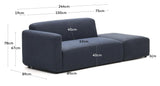 Neom 2-pers. Sofa m. rygmodul, Blå