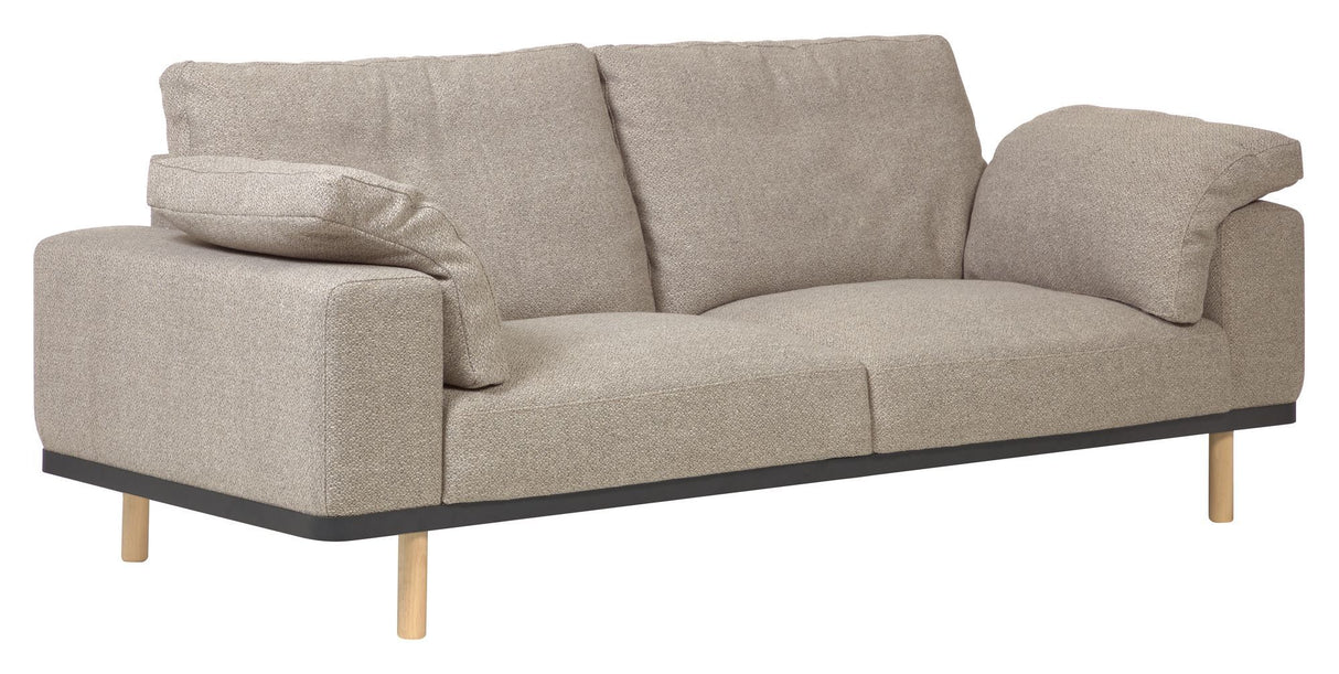 Noa 3-pers. Sofa m. puder Beige/Natur - Unoliving.com